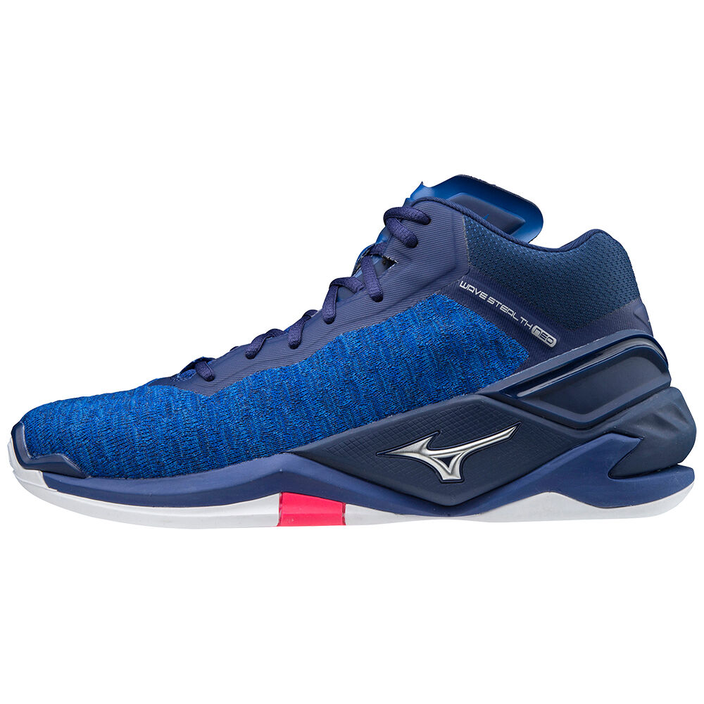 Scarpe Da Pallamano Mizuno Wave Stealth Neo Mid Uomo - Blu/Argento/Rosa - 98427-BQGY